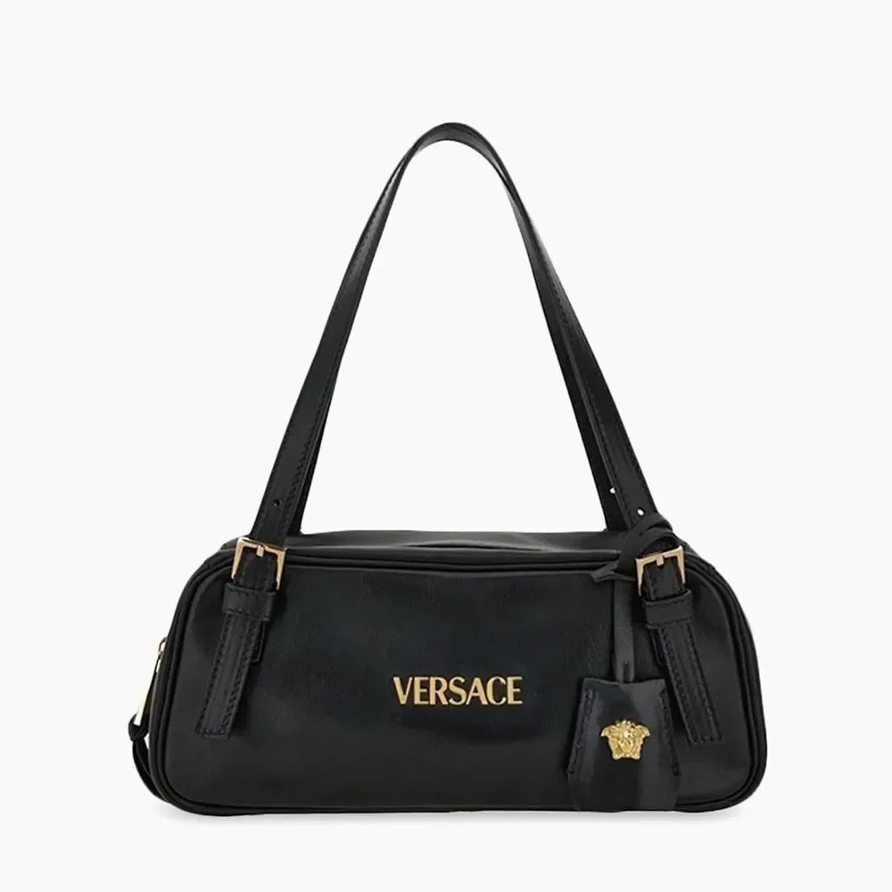 Versace Versace TagβZip Leather Shoulder Bag